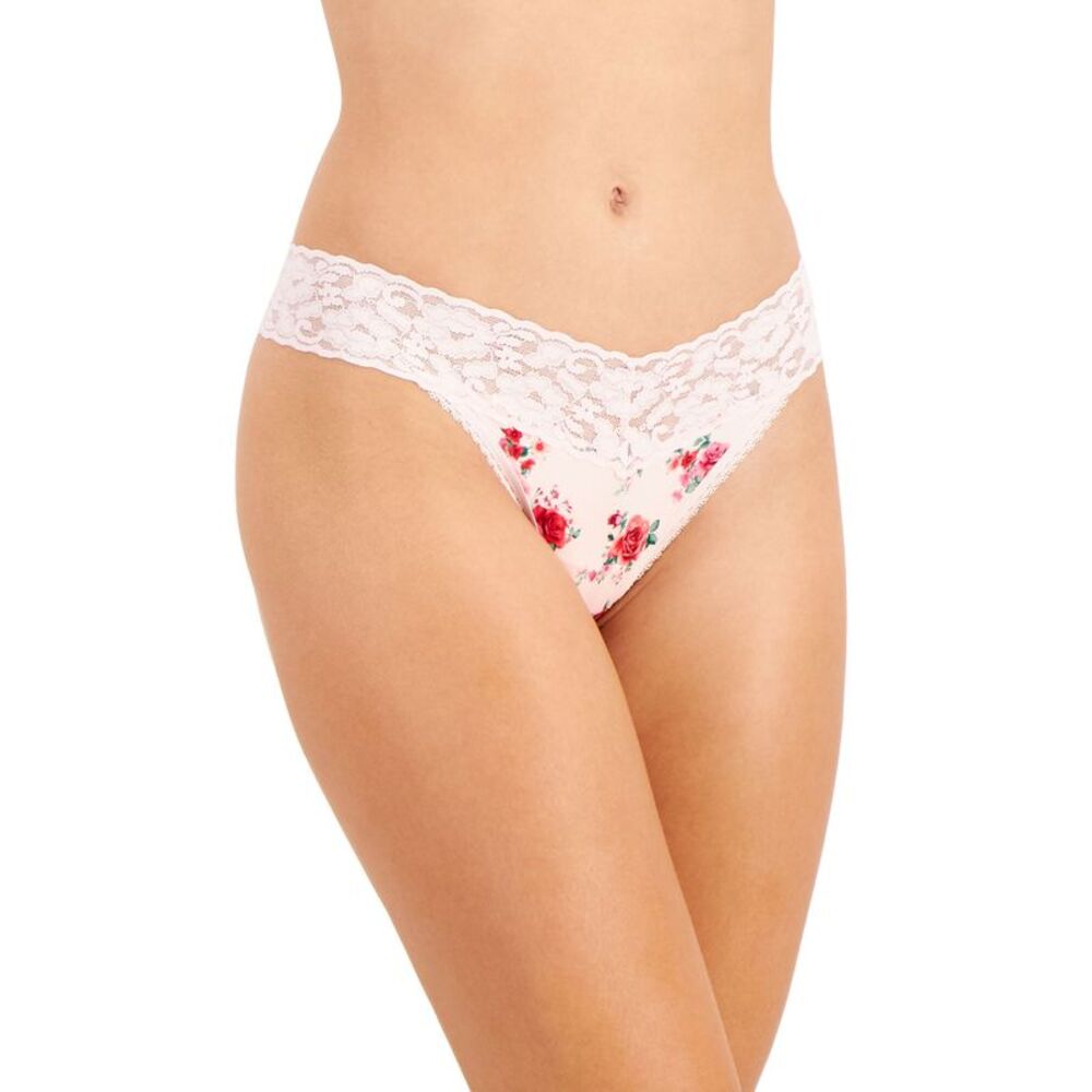 INC International Concepts Womens Lace Trim Thong Underwear